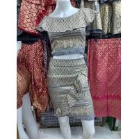 ราคา ผ้าสกินนี่แท้ชุดเซ็ทเสื้อ 3 in 1 แขนเบี่ยง เกาะไหล่ คอระบาย กระโปรงสั้นระบายหน้าผ่าข้าง แบบสวมใส่สะบายทั้งชุด ฟรีไซด์ 25 32 (15314262986)