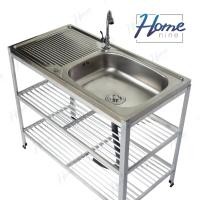 ราคา HOMENINE ซิ้งค์ล้างจาน อ่างล้างจาน สแตนเลส 3 ชั้น มีก๊อก N (399818406)