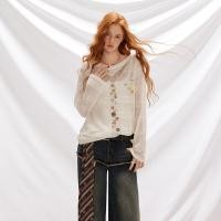 ราคา unifree เสื้อคลุมไหมพรมสตรีเบาๆ พร้อมลายลูกไม้ (25522555336)