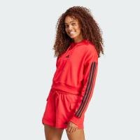 ราคา adidas ไลฟ์สไตล์ Gym Training เสื้อฮู้ดทรงครอปผ้าเฟรนช์เทอร์รีย์ Essentials 3 Stripes ผู้หญิง สีแดง IS6997 (22779620232)