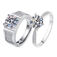 ราคา LY JEWELRY แหวนคู่เพชรโมอีส 1 2 กะรัต น้ำ 100 98 เงินแท้ 92 5 D VVS1 I9003 (16425577079)
