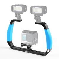 ราคา PULUZ อุปกรณ์ดำน้ำใต้น้ำอลูมิเนียมอัลลอยด์สองซิลิโคนจับสำหรับ GoPro DJI OSMO Action Insta 360และชุดกล้องถ่ายภาพอื่นๆ (21020514888)