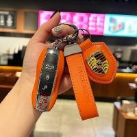 ราคา เคสชุบหนังแท้ Porsche Cayenne Macan Panamera 718 Taycan 911 พร้อมเคสชุบหนังแท้สีส้ม Porsche Love Orange พร้อมช่องใส่บัตร (25841921139)