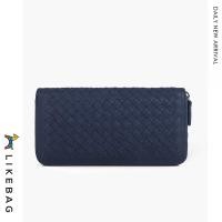 ราคา LIKEBAG หนังสานกระเป๋าสตางค์ยาวซิ๊ปการ์ดสำหรับสตรี (25010489965)