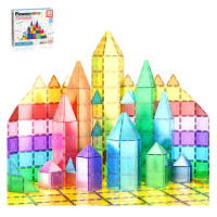 ราคา Picasso Tiles Magnetic Tile Classic 61 Pc Building Set ของเล่นสำหรับฝึกสมองแบบตัวต่อทำด้วยพลาสติกและแม่เหล็ก แบบ 61 ชิ้น (24651294593)
