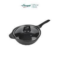 ราคา Seagull กระทะทรงลึกเคลือบลายหินอ่อน เอ็มเพอเรอร์ 28 ซม พร้อมฝาแก้ว Emperor Marble Deep Fry Pan with Glass Li (26251204371)