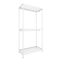 ราคา ราวแขวนตั้งพื้น 2 ชั้น พร้อมชั้นวาง เหล็กพ่น KASSA HOME รุ่น LINEAR LN90 2 6 90x45x180 ซม สีขาว (23455368930)