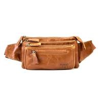 ราคา Chinatown Leather กระเป๋าผู้ชาย คาดเอว สะพายหน้าอก หนังแท้ซิปคู่ รุ่นซิปยื่นหน้าสี น้ำตาลแทน (344409167)