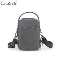ราคา CONTACTS Genuine Leather Men Small Shoulder Bag Vintage Crossbody Messenger Bag With Phone And Card Holder Handbag (24550917244)