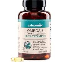 ราคา NatureWise Extra Strength Omega 3 Fish Oil Supplement 1000mg per Serving 600 EPA 400 DHA and Vitamin E Lemon Flavor 60 Softgels (26257890218)