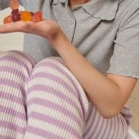 ราคา JELLYPLEASE KIKI pants knit version กางเกงขายาว เอวยางยืด ผ้าไหมพรม (19299909751)