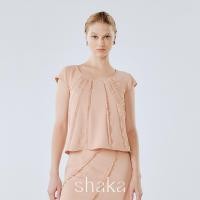 ราคา Shaka AW24 Ray Cap Sleeve Top เสื้อแขนล้ำ คอยู แทรกแต่งด้วยริบบิ้นย่น BL 8240706 (22679643999)