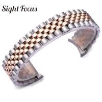 ราคา สร้อยข้อมือสแตนเลสสายนาฬิกา13มม 17มม 20มม 21มม สำหรับ Rolex Datejust Daydate President Jubilee Mens Fold Over Clasp Band Relogio (22400558449)
