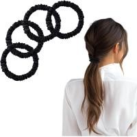 ราคา Hebterrka Lot of 4 Mulberry Silk Hair Ties 22 Momme 100 Pure Mulberry Silk For Hair and Sleep 4 Small Silk Hair Bands for Women Black (24129839323)