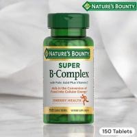 ราคา วิตามินบีรวม Nature s Bounty Super B Complex Vitamins with Vitamin C Folic Acid 150 Tablets (25218771412)