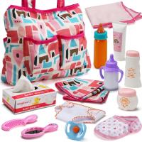 ราคา 14 Pack Baby Doll Accessories Baby Doll Feeding and Caring Set Includes Diaper Bag Doll Diapers Magic Bottle Changing Mat for Girl Toddler Kid Babies Pretend Play Set for Birthday Gift Christmas (2573