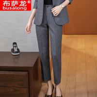 ราคา RYRYSTYLE ชุดฤดูใบไม้ร่วงและฤดูหนาวแขนยาวสำหรับผู้หญิงชุดกางเกงขายาวพิธีการสูทมืออาชีพ6158สำหรับสัมภาษณ์ (20499371347)
