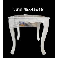 ราคา โต๊ะเคียงไม้ยาง ขนาด กว้าง45X ยาว45X สูง45 cm โต๊ะ สไตล์หลุยส์ สีขาว โต๊ะข้าง ฐานพระ โต๊ะวางพระ โต๊ะหัวเตียง (17277566430)