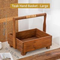 ราคา กระเช้าไม้สักมีหูหิ้วสำหรับใส่ผลไม้ กระเช้าไม้ใส่เครื่องปรุง กระเช้าไม้วินเทจ (24187686497)