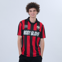 ราคา BODY GLOVE SC Street Soccer Stripe Polo Shirt เสื้อโปโลลายทาง สีแดง ดำ (25511114353)