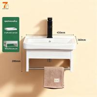 ราคา อ่างล้างหน้าแบบแขวน ชุดอ่างล้างหน้าเซรามิค พร้อมกระจก ที่เก็บของ เหมาะสำหรับห้องน้ำ คอนโด กระจกกลมและกระจกสี่เหลี่ยมสามารถเลือกได้อย่างอิสระ (24968803322)