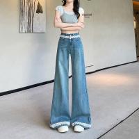 ราคา La Chapelle กางเกงยีนส์ขาบานขอบลูกไม้ (26335950157)