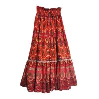ราคา Boho Floral Prints Maxi Skirt for Women Elastic High Waist A Line Large Hem Skirt for Beach Party Holiday (25137183455)