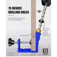 ราคา FRE23 Pocket Hole Jig Kit Pocket Hole Drill Guide Jig Set for 15 Angled Holes for Woodworking Angle Drilling Holes A (25650258357)