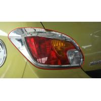 ราคา ครอบไฟท้าย สีโครเมียม จำนวน 2ชิ้น MITSUBISHI Mirage มิตซูบิชิ มิราจ มิราท 4ประตู ปี 2012 2015 Tail Lamp Cover (6383930422)