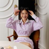 ราคา lookbooklookbook berlin top pink stripe เสื้อเชิ้ตครอป สีชมพู ลายทาง (19769845733)