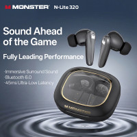 ราคา Monster N Lite 320 True Wireless หูฟัง6 0หูฟังบลูทูธพร้อมชุดหูฟังเสียงเซอร์ราวด์45มิลลิวินาทีเวลาแฝงต่ำพิเศษ IPX5กันน้ำ (126671721278)