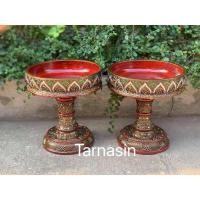 ราคา พานปากหยัก พานเจ้านาง ก้นพานลึก ลายกลีบบัว 8101214นิ้ว (21890320236)