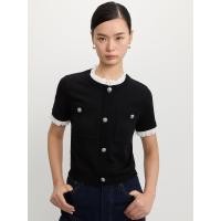 ราคา Pomelo เสื้อไหมพรมติดกระดุมแต่งขอบลูกไม้ Lace Trim Buttoned Knit Top (25485848102)