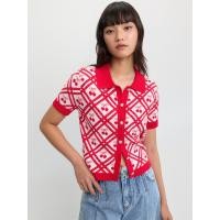 ราคา Pomelo เสื้อไหมพรมมีกระดุมแต่งลูกไม้ Lace Trim Buttoned Knit Top (25629589047)
