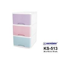 ราคา ตู้ลิ้นชักพลาสติก 3 ชั้น KEYWAY รุ่น KS 513 ลิ้นชักสีพาสเทล (25679187941)