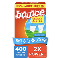 ราคา Bounce แผ่นหอมปรับผ้านุ่ม กลิ่น Outdoor Fresh ขนาด 80 120 160 400 แผ่น กล่อง 40แผ่น แบ่งขายแผ่นอบผ้า Fabric Softener Dryer Sheet (25753583596)