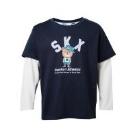 ราคา Skechers สเก็ตเชอร์ส เสื้อยืดแขนยาวเด็กผู้ชาย Boys Comfort Athletic Long Sleeve Tee SL424B659 DKG1 (23680661784)