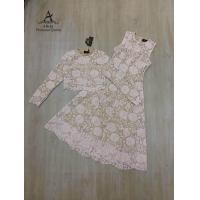 ราคา เดรสลูกไม้ขาวสวยสง่า S L Maxi Dress เดรสสีชมพูเดรสสีแดงแขนกุดผ้าลูกไม้ทอลาย เสื้อคลุมแขนยาว งานป้าย ALICIA (25739085508)