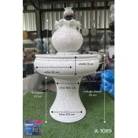 ราคา น้ำพุหัวทรงแจกันหยัก สีขาวหินอ่อน A1089 มีปั๊มน้ำในตัว (24836758712)