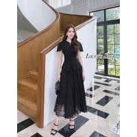 ราคา Lover พร้อมส่งสีดำS 2XL ชุดเซ็ตเสื้อไหล่ปกคลุม กระโปรงผ้ามุ้ง (25675990463)