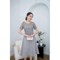ราคา เดรสราตรีสั้น งานดูเรียบหรู ใส่ได้ทุกโอกาส ความยาวสวยกำลังดี มีซับในและแต่งซิปหลัง เดรสออกงาน ทรงเอ ลูกไม้ 2 สี ชมพู เทา (21575444742)