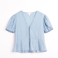 ราคา H M เสื้อเชิ้ตใส่ทำงานสไตล์ฝรั่งเศส แขนพอง (25905658464)