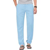 ราคา Mens Cotton Linen Drawstring Pants Elastic Waist Casual Jogger Yoga Pants Beach Trousers Baggy Loose Men Sweatpants (22433597357)