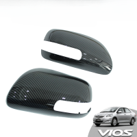ราคา โตโยต้า Vios 2nd รุ่น 2007 2012 NCP93 XP90กระจกข้างคาร์บอนโครเมี่ยมฝาครอบปีกกระจกมองหลัง (22150881746)