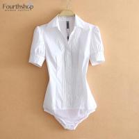 ราคา ชุดบอดี้สูทหรูหราสำหรับผู้หญิงเสื้อเชิ้ตสีขาวแขนยาวเสื้อแฟชั่น Bodycon เสื้อเบลาส์เสื้อผ้าผู้หญิงเสื้อทำงานสาวออฟฟิศปี2023 (10750585601)
