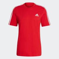 ราคา adidas ไลฟ์สไตล์ เสื้อยืด Essentials 3 Stripes ผู้ชาย สีแดง GL3736 (22438588952)