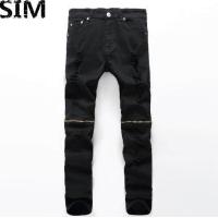 ราคา SIM กางเกงยีนส์ขาสั้นมีสไตล์สำหรับผู้ชาย BIKER CLASSIC Skinny Slim STRAIGHT DENIM trousers (22971935010)