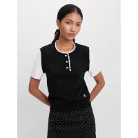 ราคา Pomelo เสื้อถักขอบแต่งลูกไม้ Lace Trim Knit Top (25575267234)