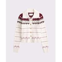 ราคา ABERCROMBIE FITCH เสื้อคาร์ดิแกนไหมพรม กระดุมหน้า แขนยาว FAIRISLE COLLARED CARDIGAN A3504 (26335345732)