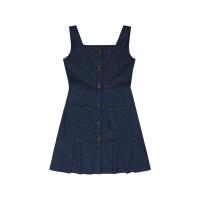 ราคา SLYQ MADE ANNA DENIM SLEEVELESS DRESS เดรสยีนส์สายเดี่ยวกระดุมหน้าจีบปลาย (25361421518)
